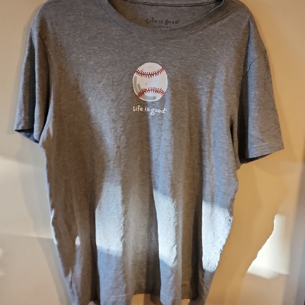 Life Is Good Kids Gray Baseball Tee
